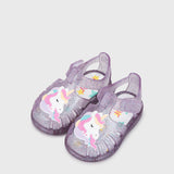 Sandalias Tobby Unicornio Transparente Malva Glitter  S10341