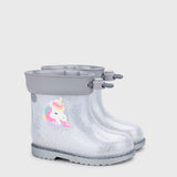 Bota de agua Bimbi Unicornio Glitter Plata W10339