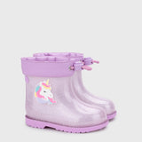 Bota de agua Bimbi Unicornio Glitter Malva W10339