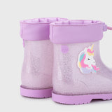 Bota de agua Bimbi Unicornio Glitter Malva W10339