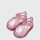 Sandalias Tobby Unicornio Transparente Fucsia Glitter  S10341