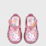 Sandalias Tobby Unicornio Transparente Fucsia Glitter  S10341